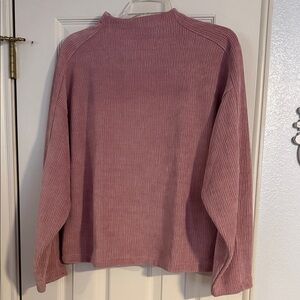 Madewell Pink Ribbed Long Sleeve Top